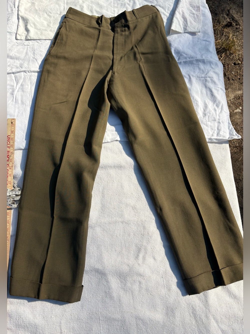 Olive Green Military Dress Pants Wool - Vintage